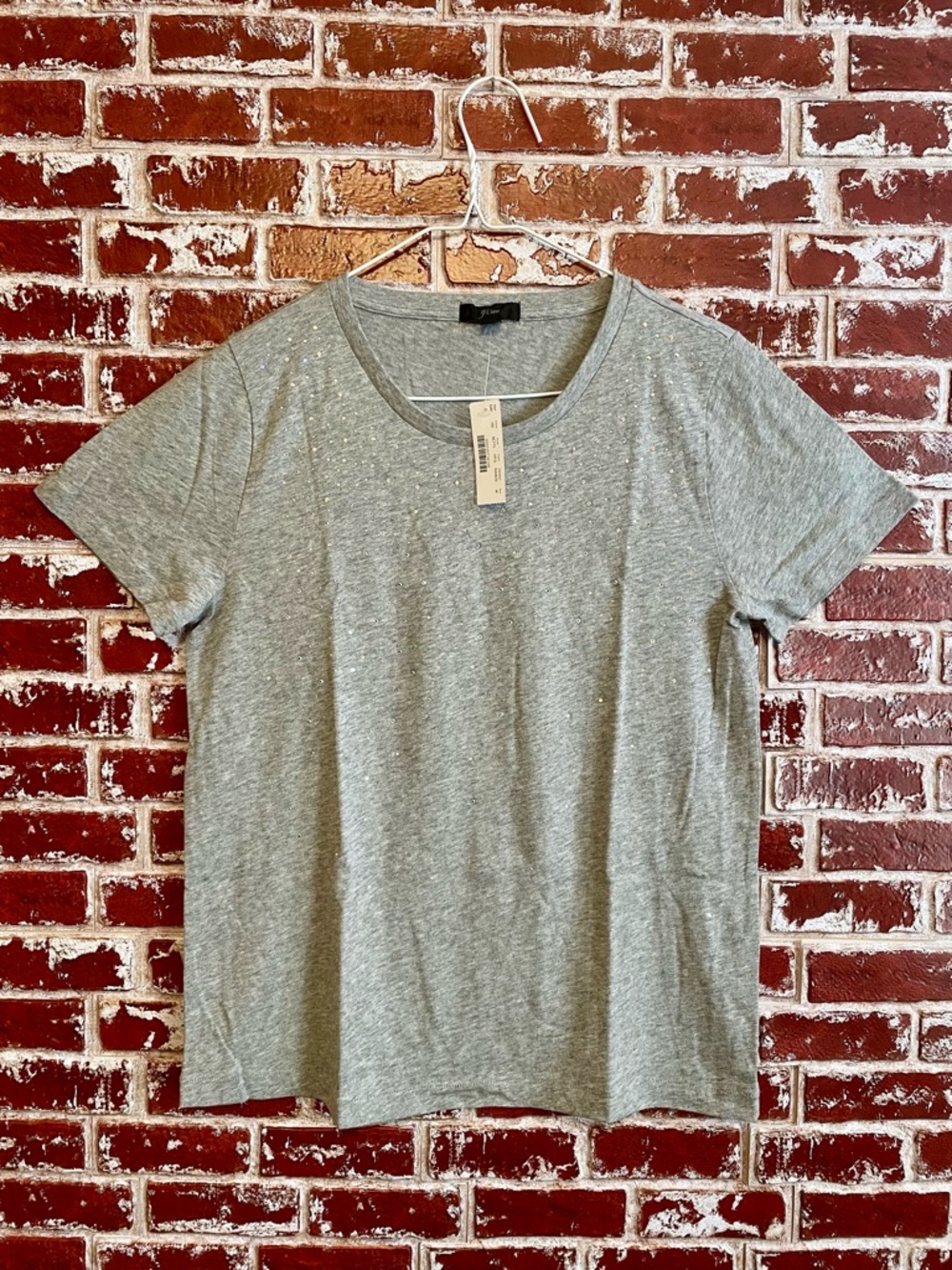 J. Crew 100% Cotton Rhinestone Embellished Top. Sparklecore. Coquette. NWT.